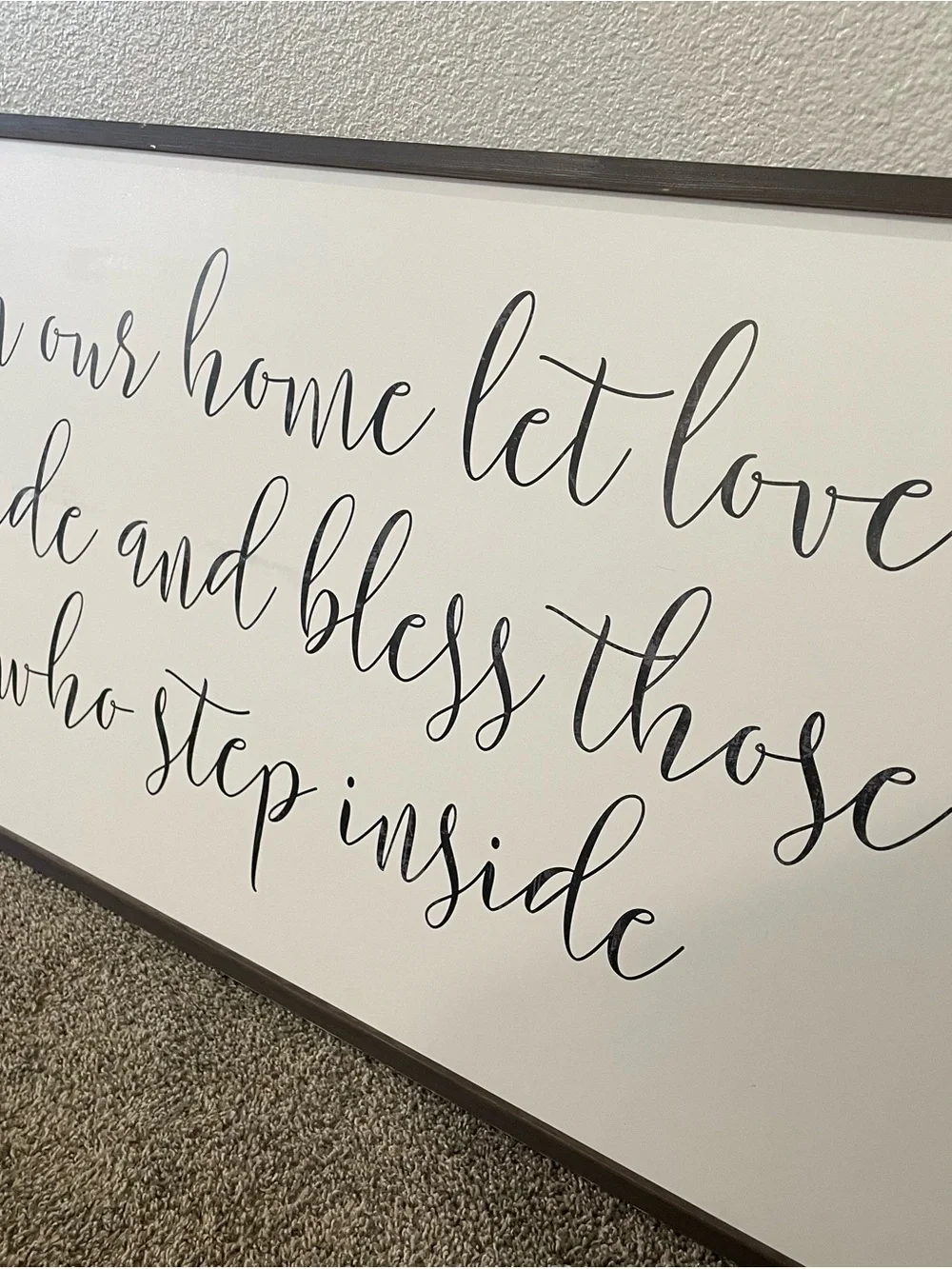 Classic Script Wall Sign - Black on White
